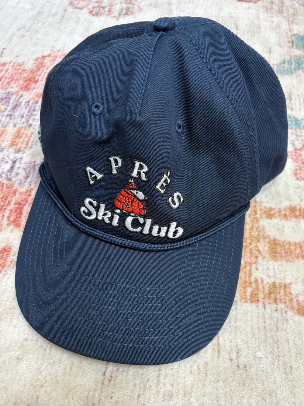 AE Snoopy Baseball Hat Apres Ski Club Navy Adjustable SnapBack NWT‎